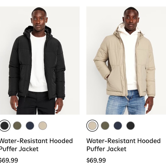 Old Navy Men's Quilted Black Puffer Jacket Puff Parka Winter Coat Front Pockets - Picture 14 of 14